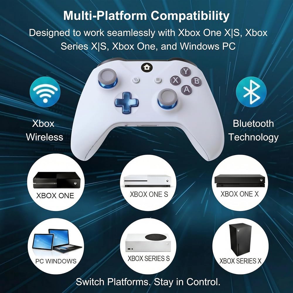 Xbox Series X S, One 및 Windows PC와 호환되는 UT2 무선 컨트롤러, 1400mAh 충전식 배터리가 장착된 블루투스 게이밍 LED 전원 디스플레이, 듀얼 - 상세 이미지 2