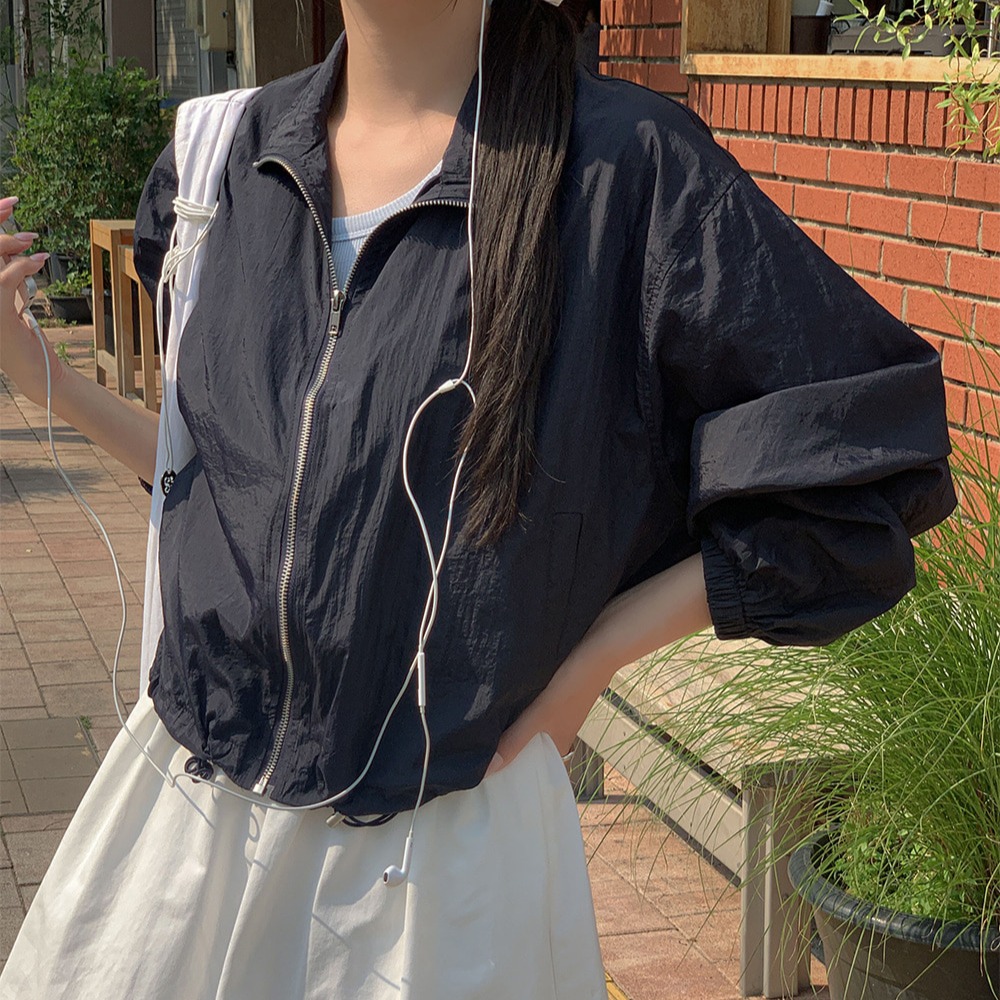 스포티 하이넥 여성 바람막이 점퍼 이미지 6