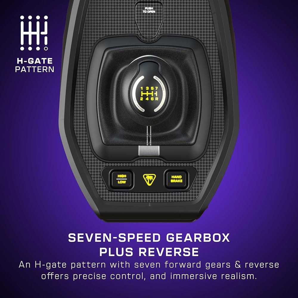 터틀 비치 벨로시티원 멀티 시프트 심 레이싱 시프터 & 핸드브레이크 윈도우 PC, Xbox Series X|S One u2013 7단 기어 + R H 게이트 시퀀셜 시프터, 핸드브 - 상세 이미지 2