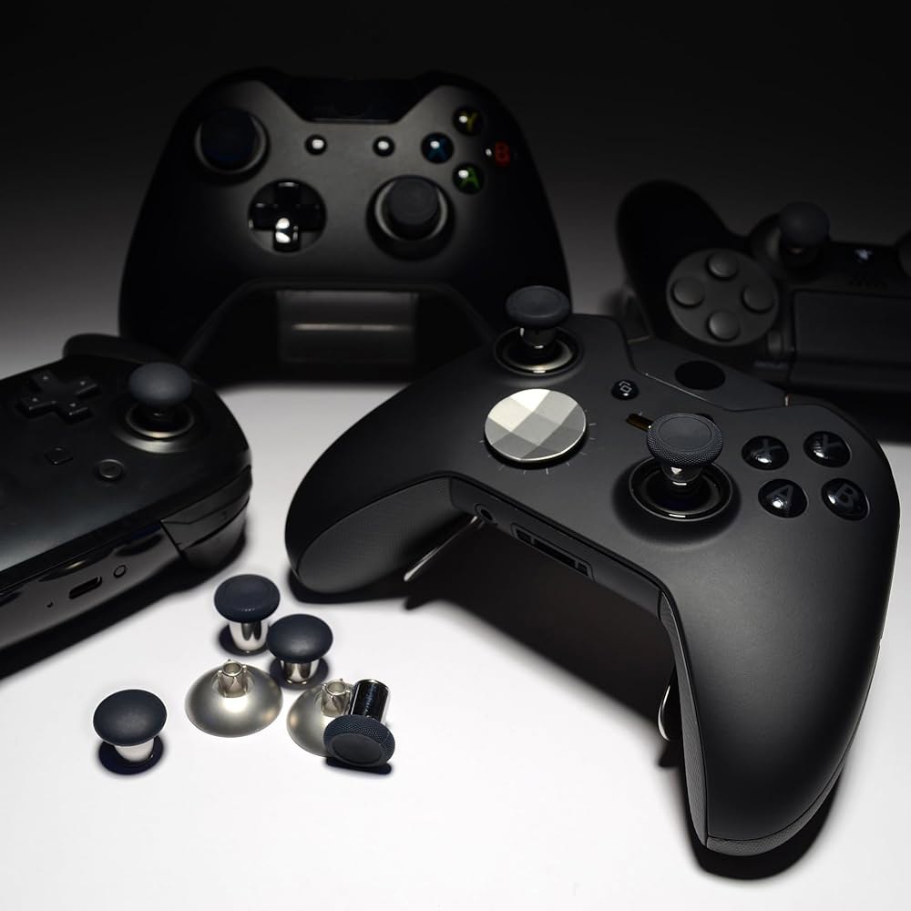 Xbox Series X/S용, One S/X 및 PS4 슬림 /프로 컨트롤러용 익스트림레이트 8 in 1 마그네틱 메탈 엄지스틱 - 블랙 Black - 상세 이미지 2