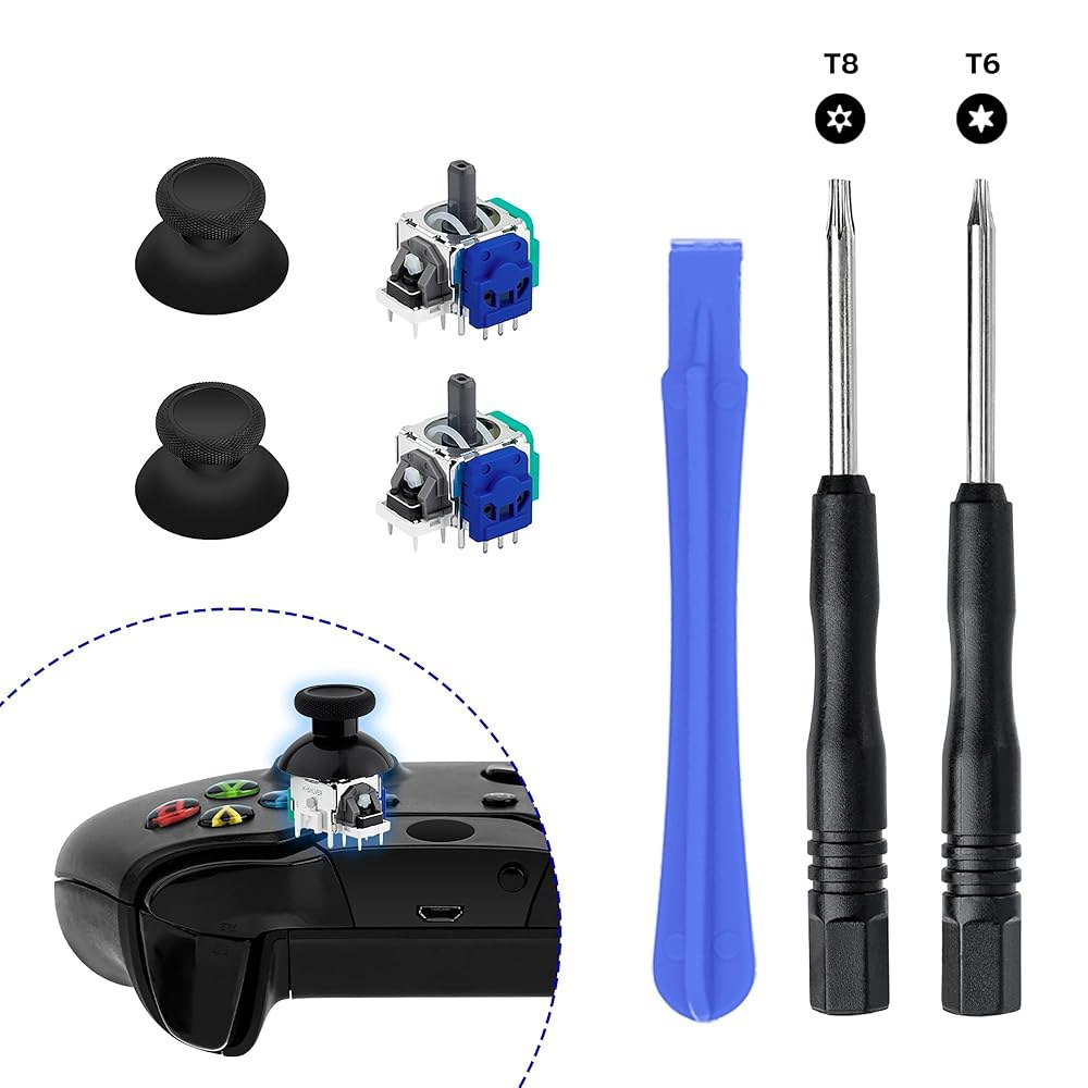 Xbox Series X&S / One X S, 3D 아날로그 센서 모듈 엄지 스틱 컨트롤러 액세서리 수리 키트와 호환되는 맥바젤 홀 효과 조이스틱 교체 - 상품 이미지