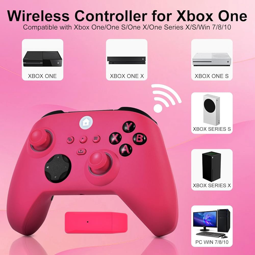 해볼 Xbox One 컨트롤러, RGB LED 라이트 2.4GHz 무선 X /S Series /S와 호환되며 3.5mm 오디오 헤드폰 잭 및 800mAh 충전식 내장 배터리, 딥 - 상세 이미지 2