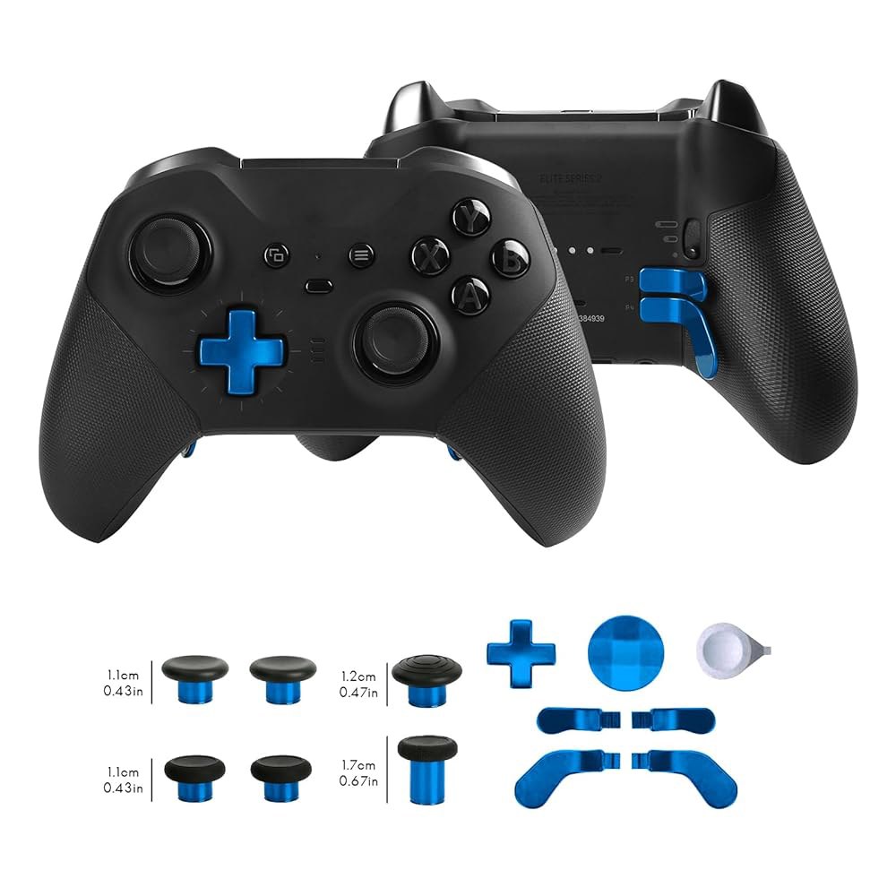 Xbox One Elite 시리즈 2, 엘리트 2 코어 컨트롤러 부품, 게임 액세서리 교체, 메탈 모드 6 스왑 조이스틱, 패들 4개, D패드 2개, 도구 1개(플레이팅 블루)용 - 상세 이미지 2