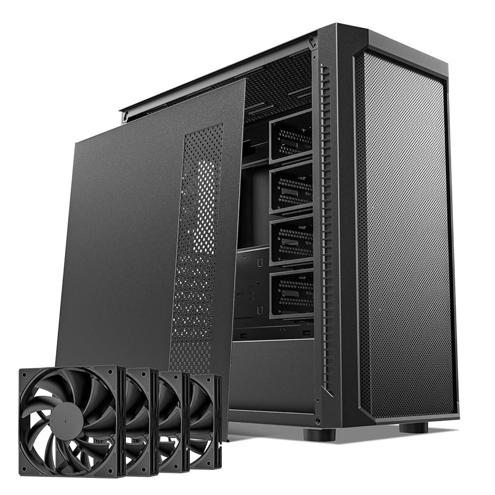 다크락 클래식코 맥스 스토리지 마스터 E-ATX 컴퓨터 케이스, 4x120mm 블랙 팬, 10x3.5 HDD+3 x2.5 SDD USB 3.0 준비, 360mm 라디에이터 지원, - 상품 이미지