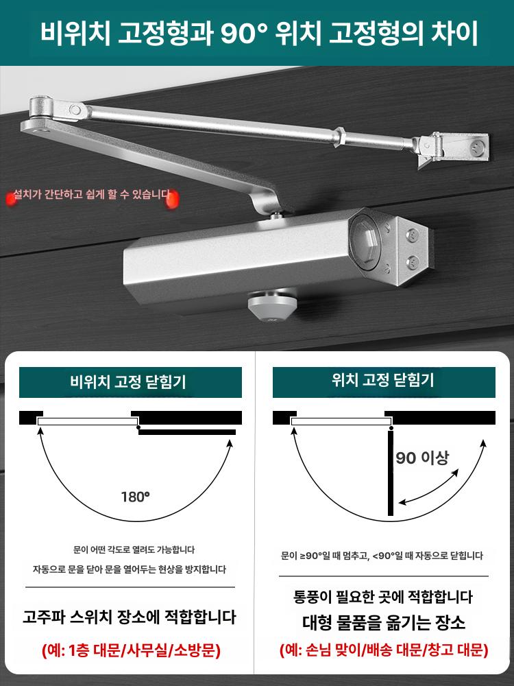 문개폐 자동 닫힘 방화문 제어 속도 현관문 클로저 장치 도어 와이어 유압식 - 상세 이미지 5