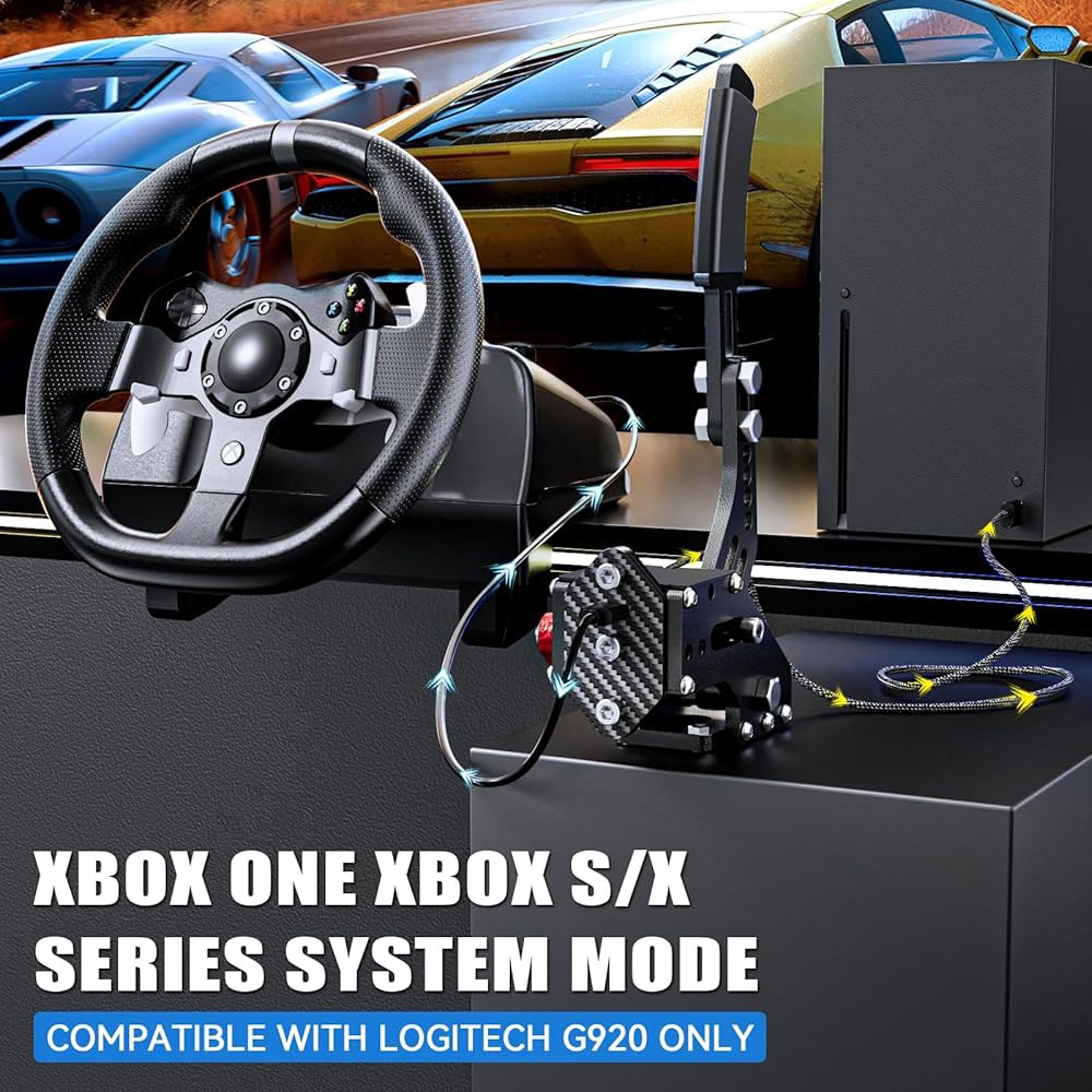 PC 심 레이싱 게임용 아이키 USB 핸드브레이크 클램프 G25 G27 G29 T500 FANATECOSW 더트 랠리 윈도우(블랙, XBOX) WithClamp T1 Blue - 상세 이미지 3