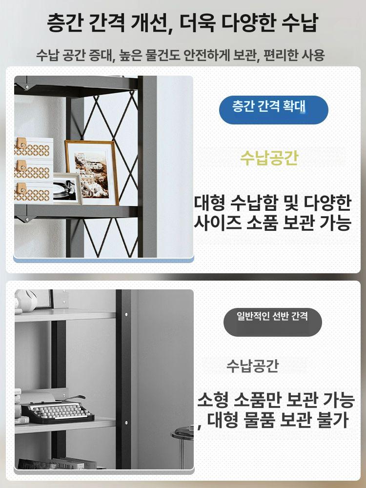 무볼트 철제 선반 원터치 앵글 펜트리 선반장 탄소강 수납장 철제접이식폴딩다용도무볼트 웨건 - 상세 이미지 3