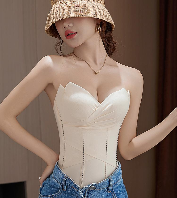 오프숄더 코르셋 신부 촬영속옷 전면버클 웨딩 보정속옷 스킨톤 - 상품 이미지