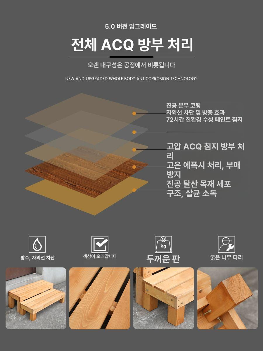 야외용 계단 디딤대 방부목 스텝퍼 목재 다층 발코니 시공 합성데크 정원 받침대 발판 현관 - 상세 이미지 3