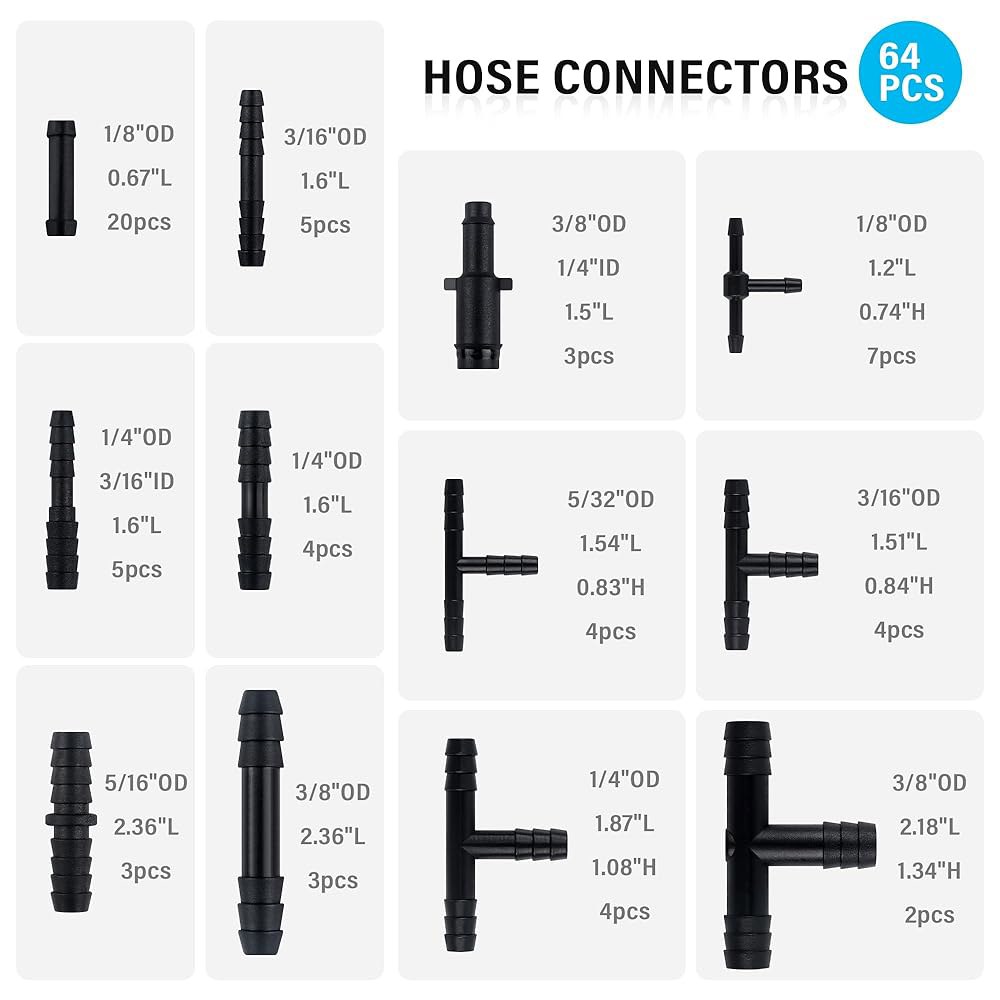 다목적 진공 라인 키트, 6PCS 5피트 호스 오토모티브 + 64PCS 커넥터, 버라이어티 자동차 배관 시스템 교체용 최대 130PSI 실리콘 호스(70PCS) 6PCS - 상세 이미지 3