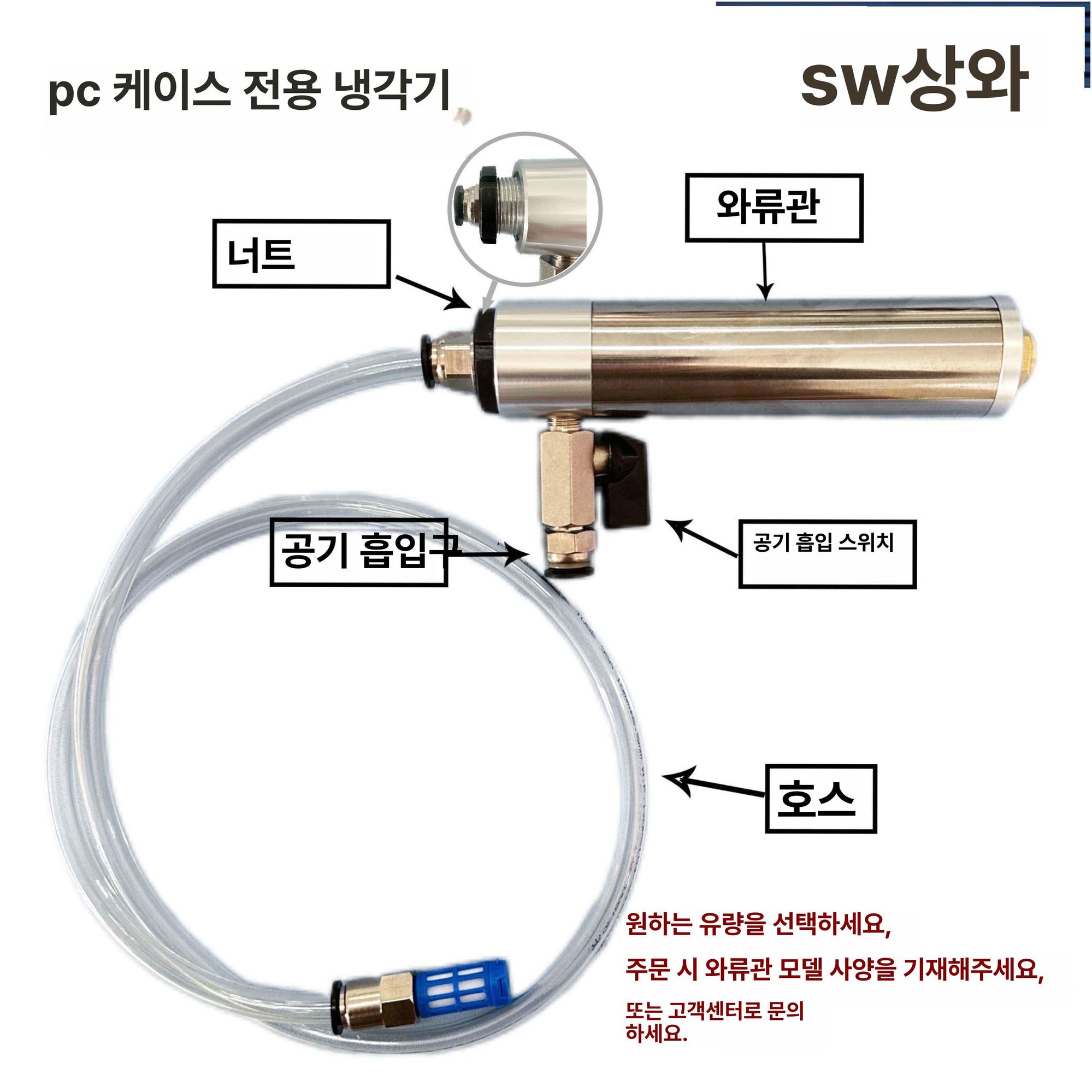 알루미늄 보텍스 냉각튜브 소형 튜브 쿨러 볼텍스 냉각용 공기 냉각 커넥터 쿨링 와류관 핀 - 상세 이미지 4