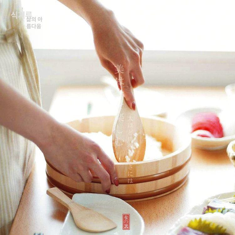 우드 초밥통 밥통 대형 일식 원형 나무 원목 샤리통 숙성상자 나무통 일본식 보온 그릇 - 상세 이미지 4