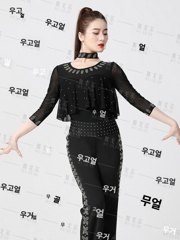 라틴 복상의 방송 댄스 사교복 공연복 라인 스포츠복  - 상세 이미지 2
