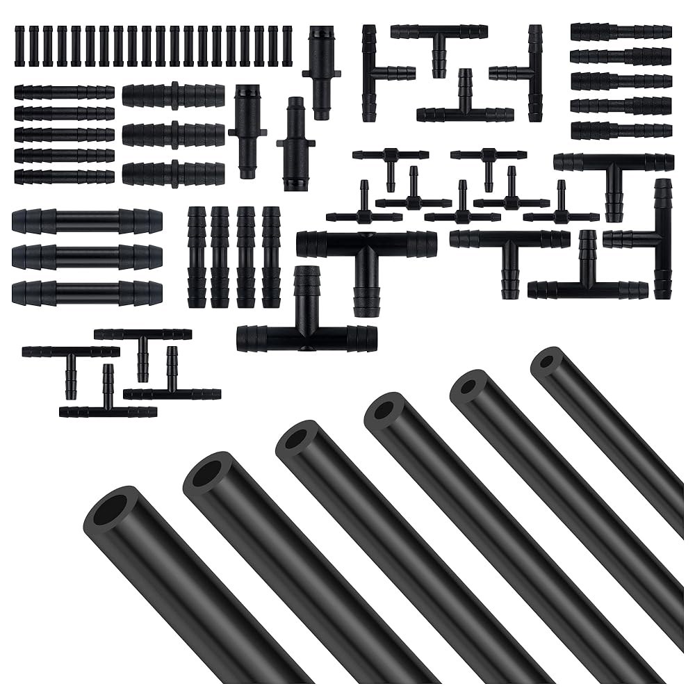 70PCS 5피트 진공 라인, 다목적 라인 오토모티브 + 64PCS 커넥터, 1 / 8 5 32 3 16 4 호스, 범용 자동차 액세서리 실리콘 튜브(70PCS) 6PCS - 상품 이미지