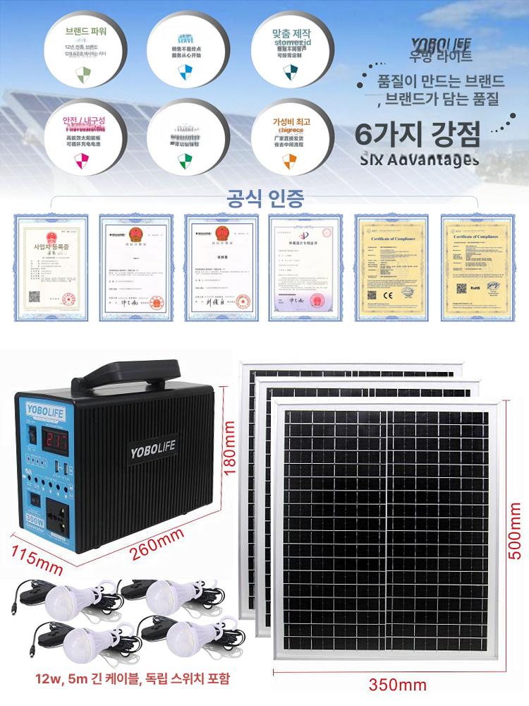 태양광 발전 시스템 가정용 야외 조명 배터리 충전 lm-9017 12V 차량용 60W 패널 이미지 6