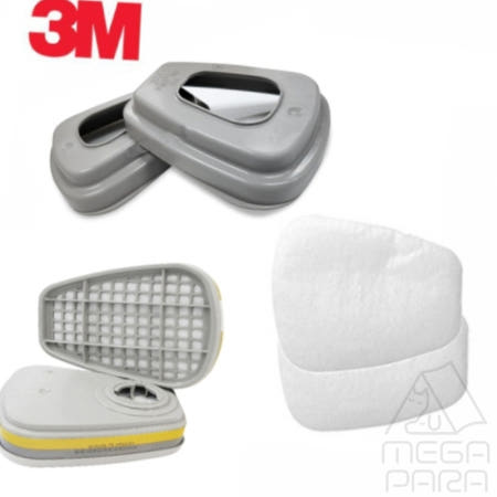 MEGAPARA협력사 포다랑 3M 6200 7502 필터 3종세트 6006K+5N11+501 산업마스크 방독마스크필터