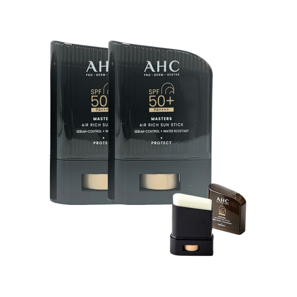 AHC 마스터즈 에어 리치 선스틱 14g x2개 (SPF50+ PA++++) 유기자차 - 상품 이미지
