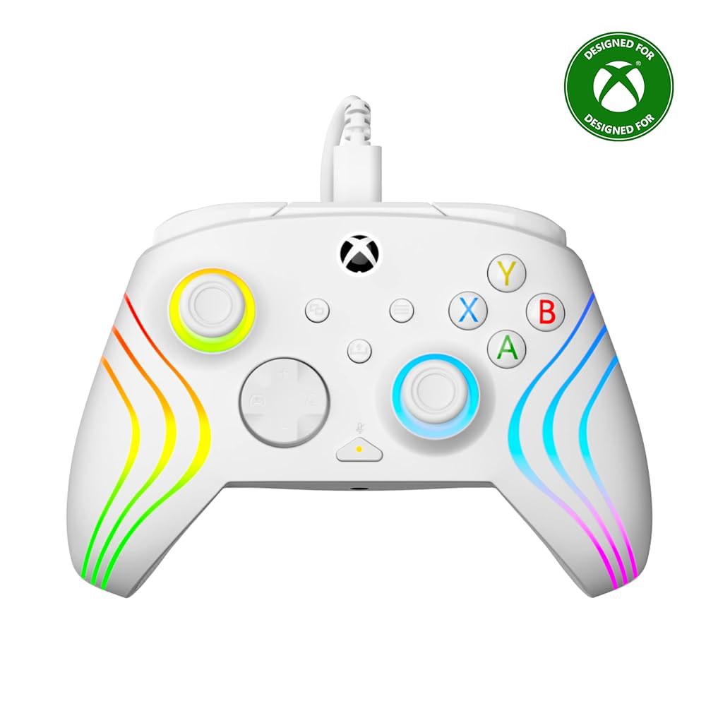 터틀 비치 애프터글로우 웨이브 유선 RGB 게이밍 컨트롤러 - Xbox Series X|S, One 및 Windows PC용 라이선스 매핑 가능한 버튼, 홀 효과 헤어 트리거, - 상품 이미지
