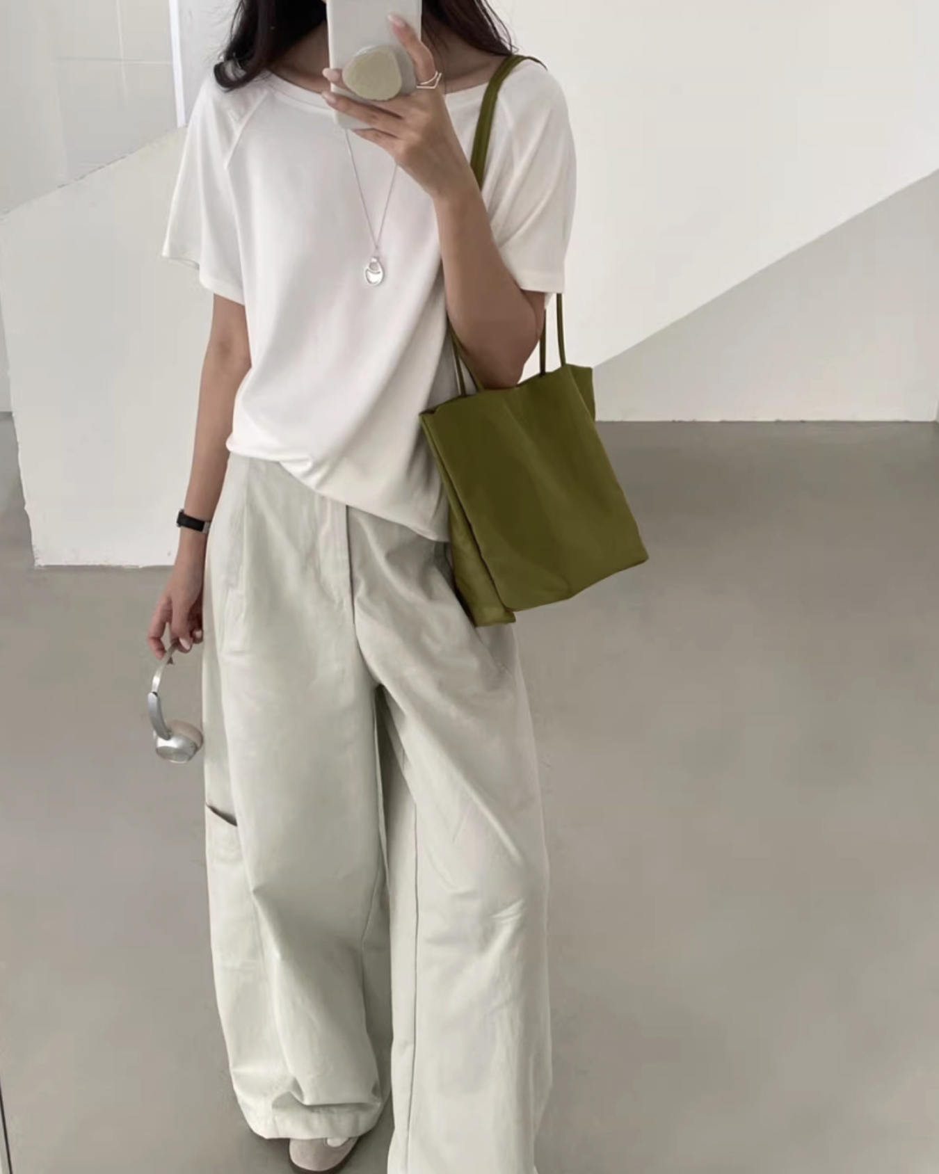 나일론가방 가벼운 데일리 방수 엄마 쇼퍼백 보부상 미니 숄더백 레드 이미지 8