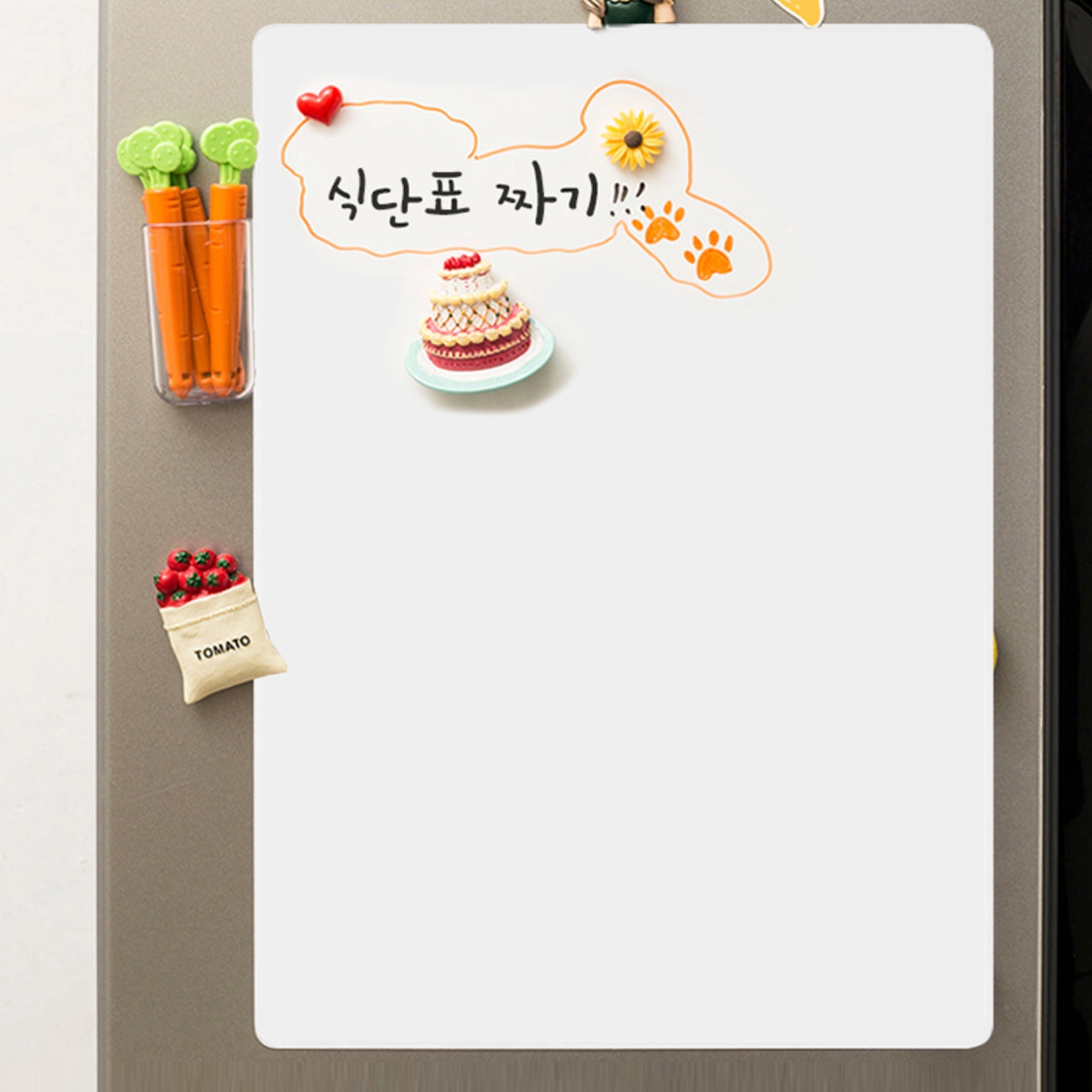 고무자석화이트보드 냉장고부착보드 식단표메모판 자석게시판 미니 - 상품 이미지