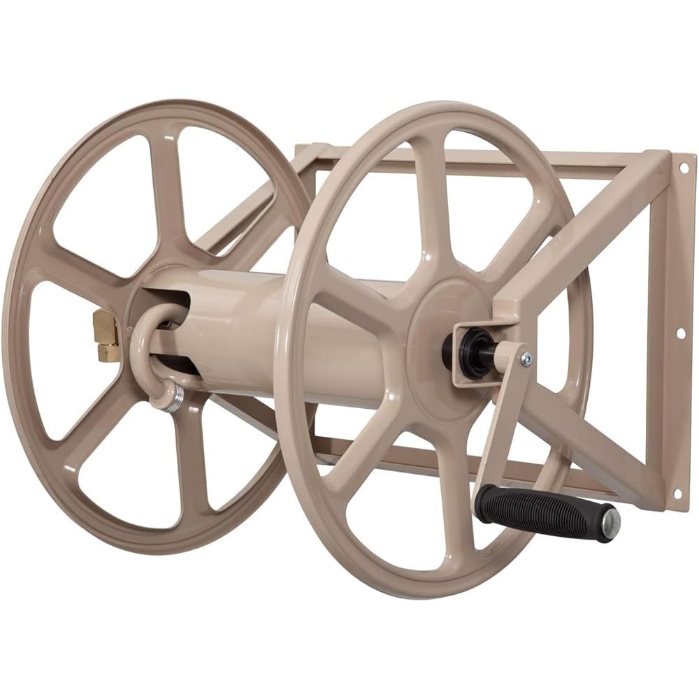 리버티 가든 709 스틸 월/바닥 장착 호스 릴, 5/8인치 200피트 보유 - Tan, 17.6 x 22 15 Tan Hose Reel - 상세 이미지 3