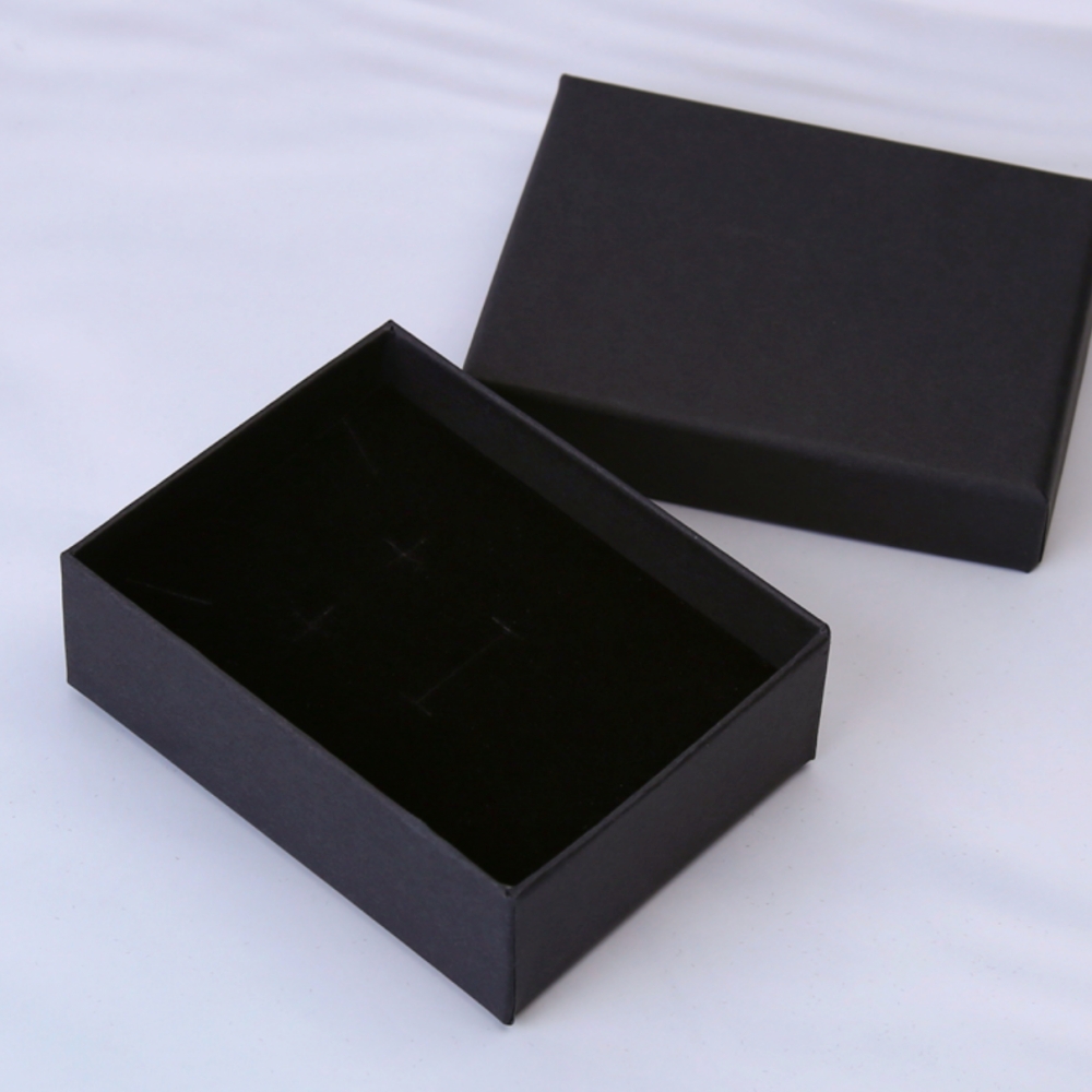 반지포장세트 고급블랙무지 목걸이반지세트포장박스 쥬얼리샵포장상자 7x9cm - 상품 이미지