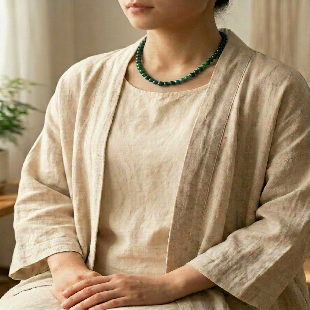 천연 연옥 목걸이 캐나다 AAA급 실버925 수제제작 원석 건강 행운 - 상세 이미지 5