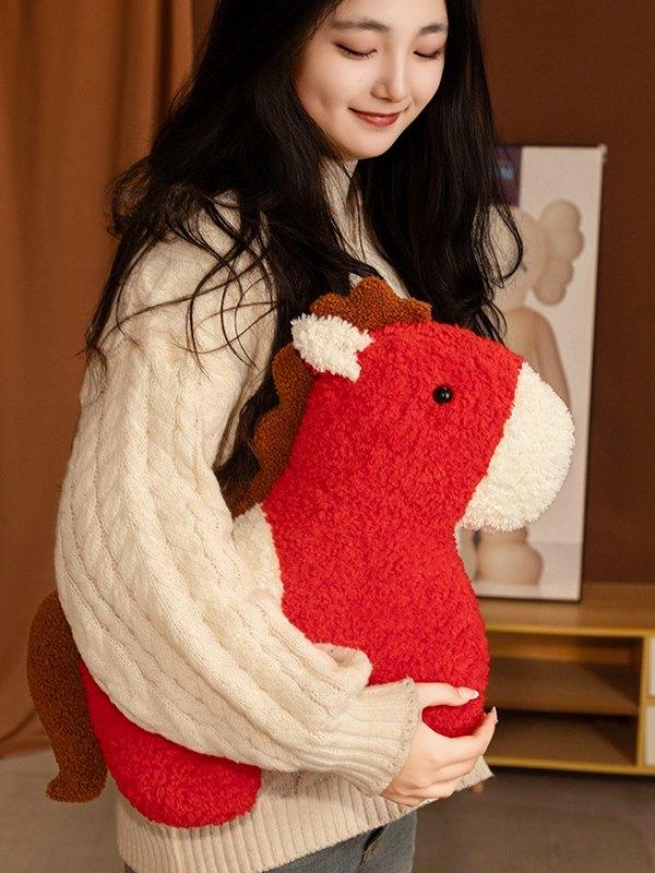 붉은 말 인형 2026년 마스코트 귀여운 레드 조랑말 병오년 사진촬영 - 상세 이미지 4