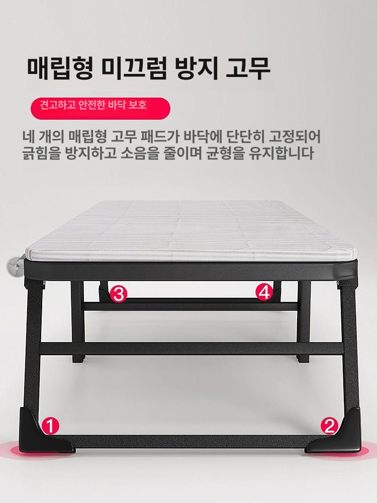 간병인 침대 이동형 간편 폴딩베드 매트리스 접히는 간이 이동식 좁은 병원 좁은방 낮잠 - 상세 이미지 4