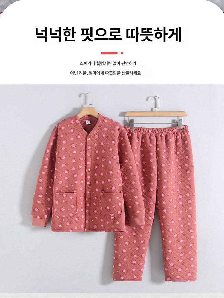 할머니옷 어르신홈웨어세트 실내복 노인 할머니잠옷 - 상세 이미지 4
