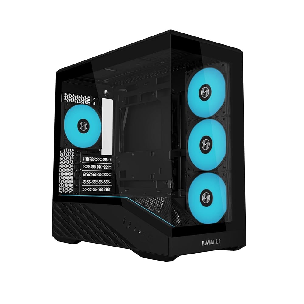 리안 리 벡터 V100 미니 마이크로 폼 팩터 컴팩트 PC 케이스, 사전 설치, 4 x 120mm ARGB PWM 팬, 강화 유리, 서포트 백셋-커넥트 마이크로-ATX, 415mm - 상품 이미지