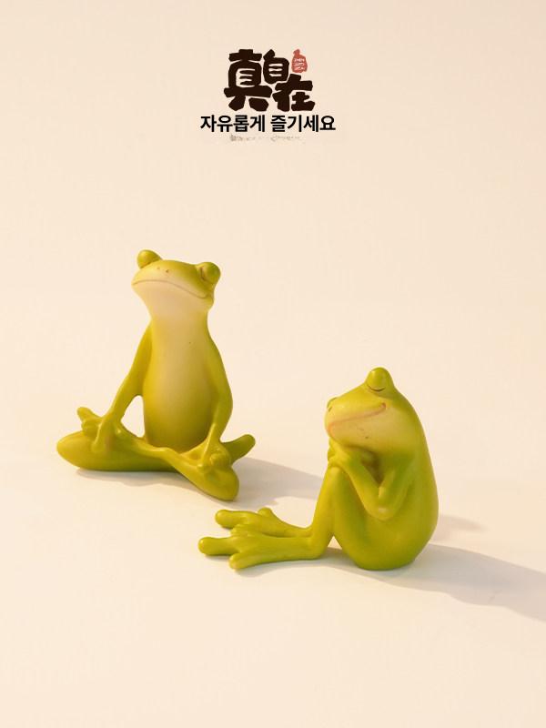 귀여운 개구리 미니어처 장식 소품 피리 여행 책 커피 - 상세 이미지 4