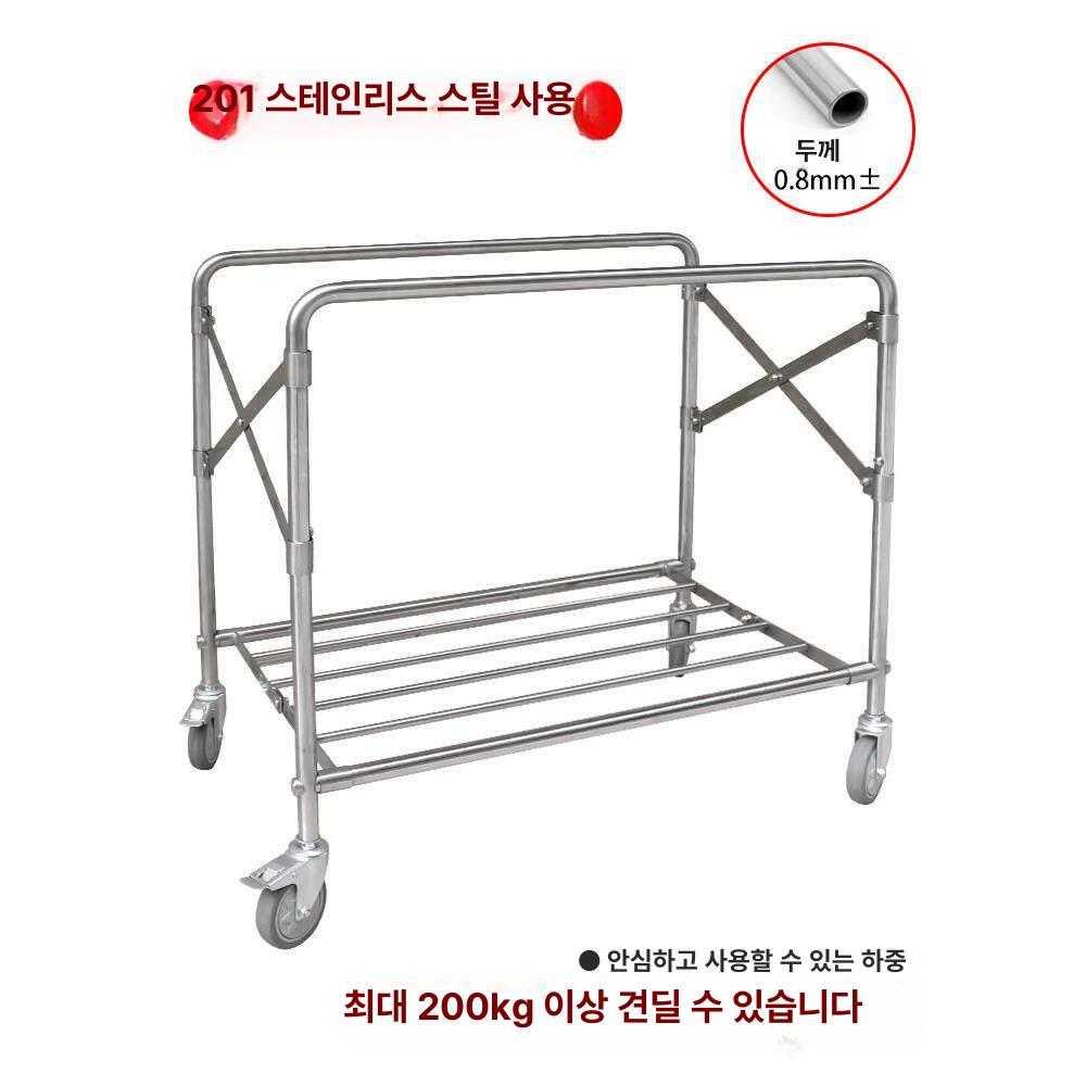 호텔 런드리 카트 스테인리스 업소용 철제 린넨카트 세탁바구니 빨래통 청소 빨래바구니 - 상세 이미지 4