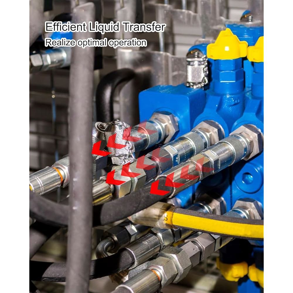 6피트 10000psi 고압 유압 호스 CH-604 커플러 3/8인치 NPT 나사산, 1/4인치 ID x 나사산 어셈블리 노란색 6FT Black - 상세 이미지 2