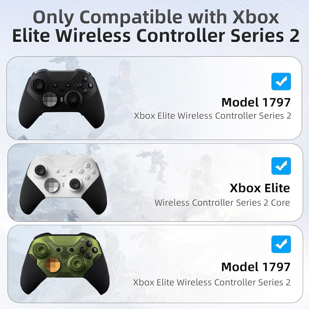Xbox One Elite 시리즈 2, 엘리트 2 코어 컨트롤러 부품, 탄레진 게임 액세서리 교체, 메탈 모드 6 스왑 조이스틱, 패들 4개, D패드 2개, 도구 1개(블랙)용 - 상세 이미지 2