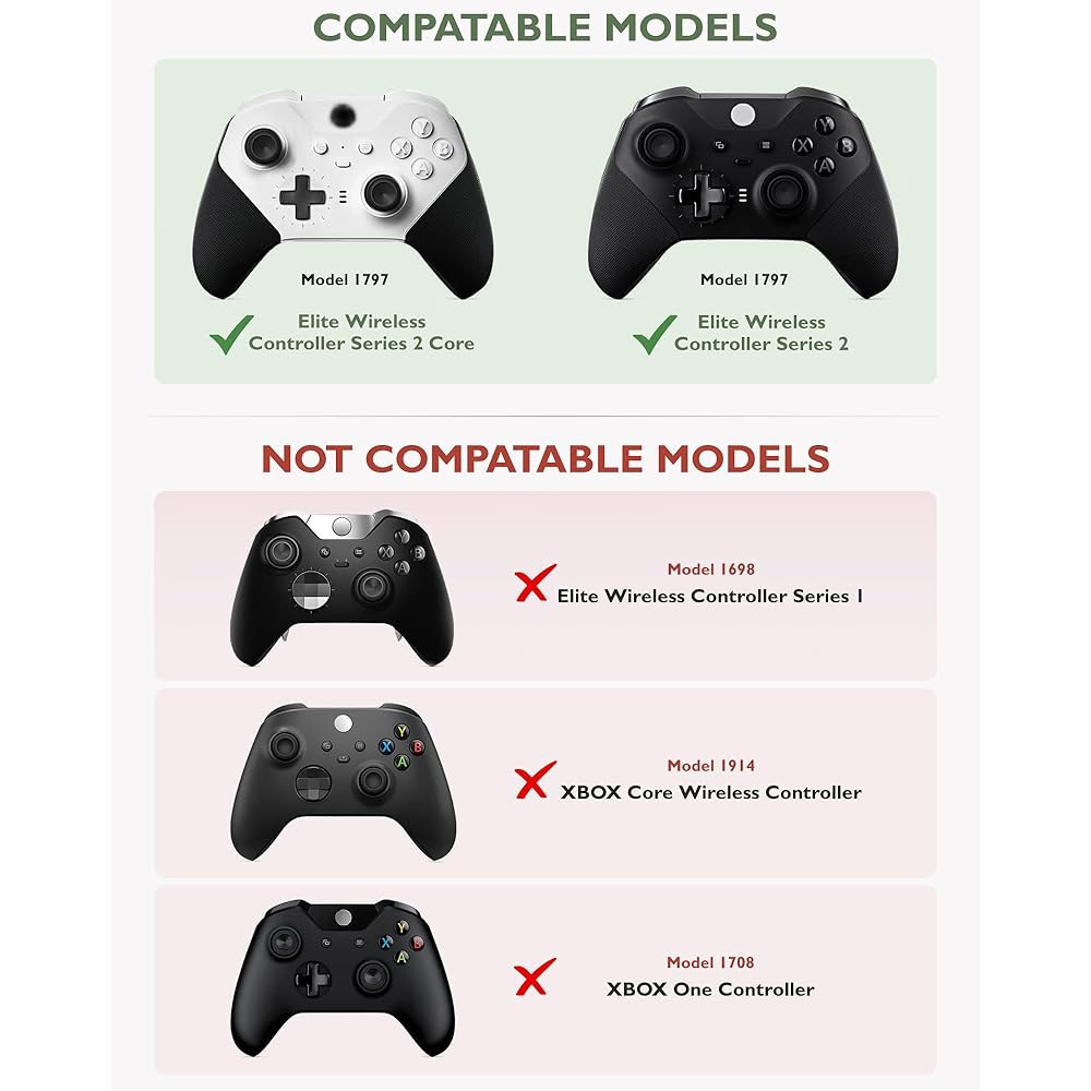 Xbox 엘리트 컨트롤러 시리즈 2 코어용 금속 교체 엄지스틱, 컴포넌트 팩에는 스왑 마그네틱 조이스틱 4개, 패들 표준 D패드 1개, One 2용 액세서리 부품(블랙)이 포함되어 - 상세 이미지 2
