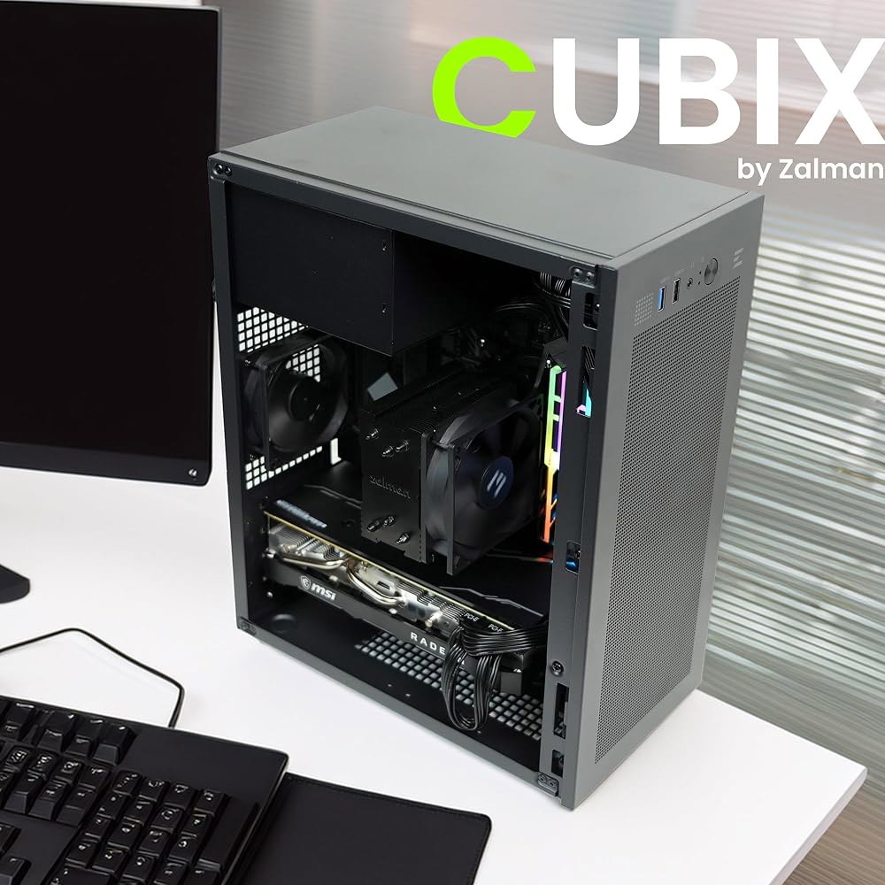 잘만 CUBIX 컴팩트 미니 타워 mATX PC 케이스, 튼튼한 0.8T 스틸 섀시, 마이크로 ATX DTX ITX SFX HTPC 소형 폼 팩터 섀시(USB 3.0, 80mm - 상세 이미지 2