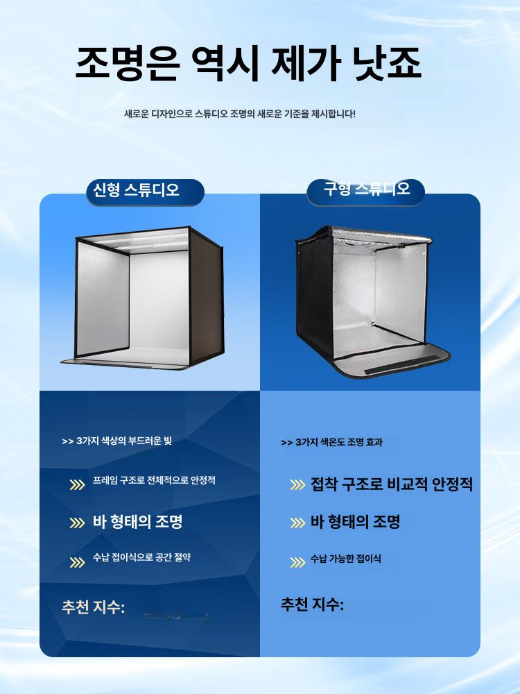 제품촬영 포토부스 휴대용 미니 제품 노출 셀프 소품 미니스튜디오 간이 부스 촬영 대형 - 상세 이미지 3
