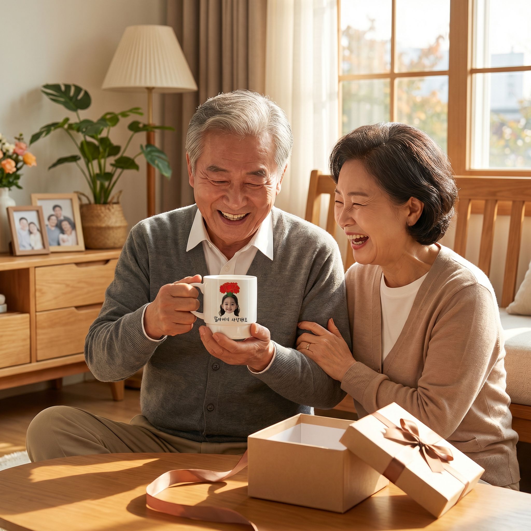 카네이션 머그컵 어버이날 아크릴 커스텀 사진 부모님 할머니 할아버지 이미지 6