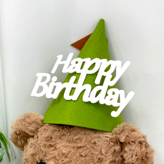 공룡모자 생일파티용품 어린이생일 귀여운공룡고깔모자 해피버스데이 펠트모자 그린 - 상품 이미지
