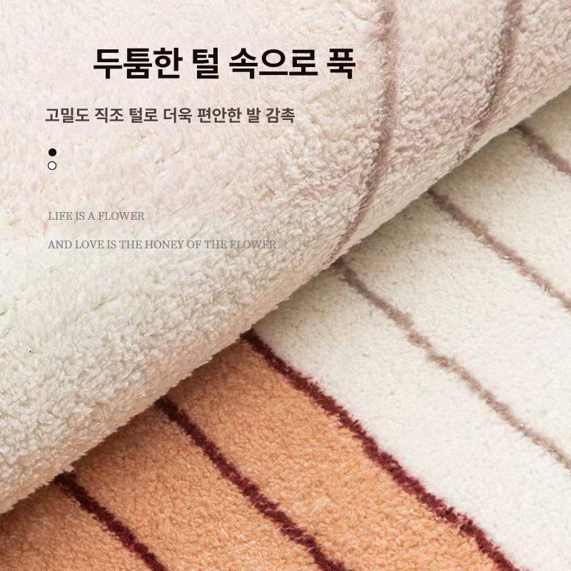 직사각형러그 긴카페트 긴러그 깔끔한 바닥 카펫 입구 안방 - 상세 이미지 4