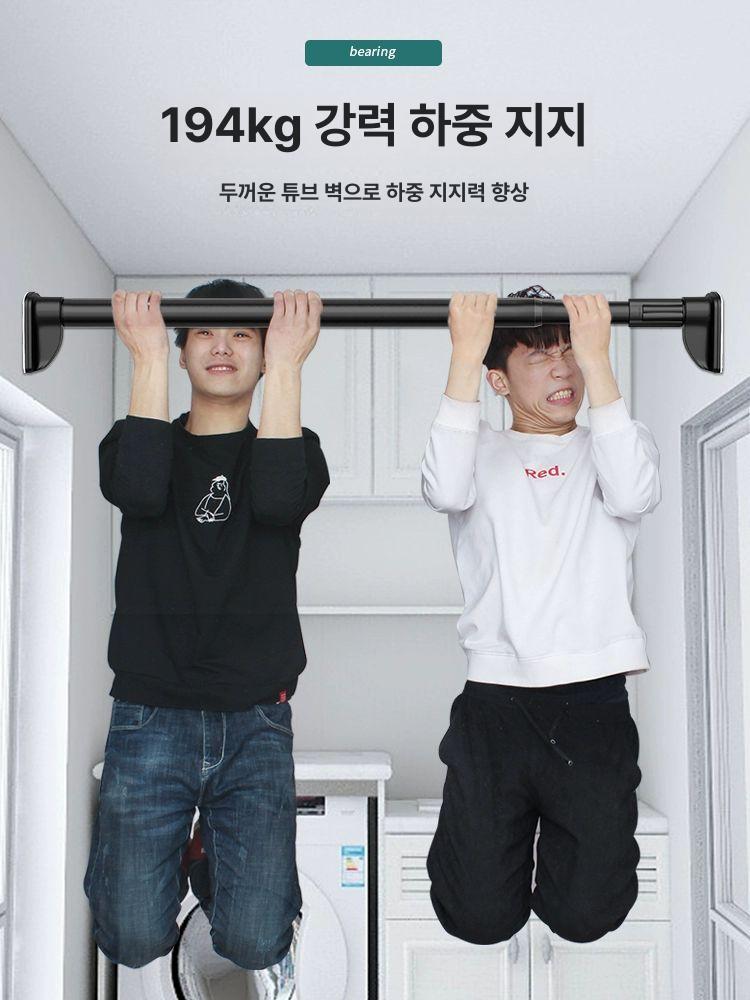 천장 건조대 빨래 블랙 원룸 무타공 옷걸이 오피스텔 행거 실링형 - 상세 이미지 2