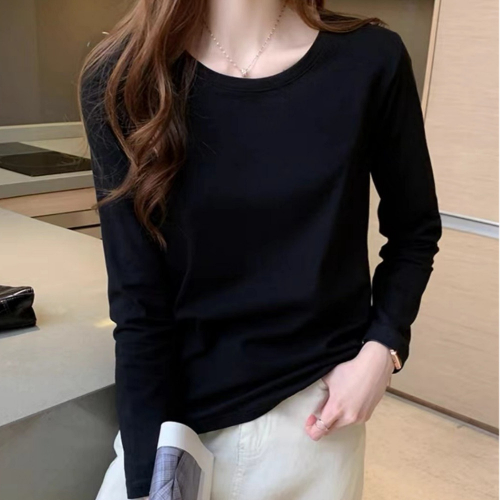 UC-0231 긴팔티셔츠 루즈핏 데일리 여성 - 블랙
