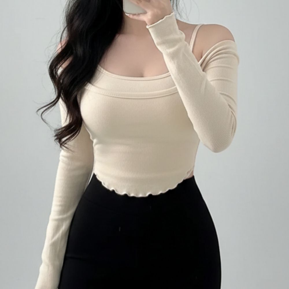 골지 크롭 나시 세트 HPC-1007867 - 그레이