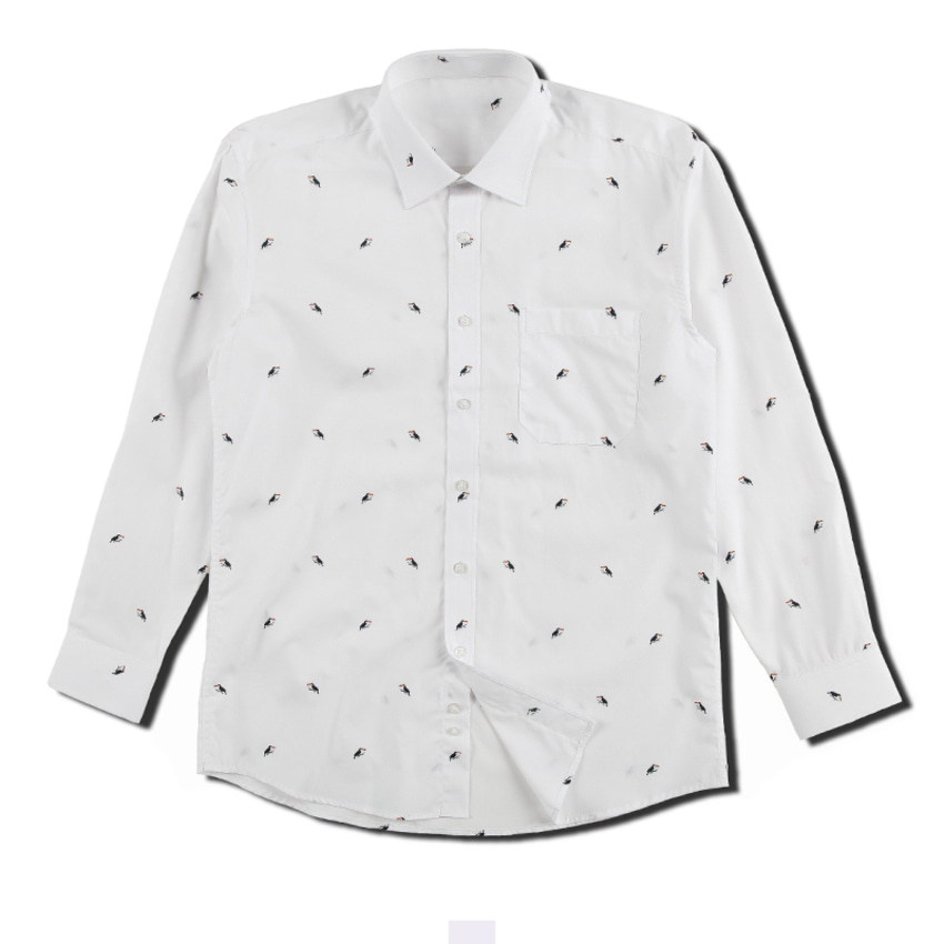 남자 화이트 셔츠 남친룩 셔츠 봄 셔츠 - 화이트패턴100