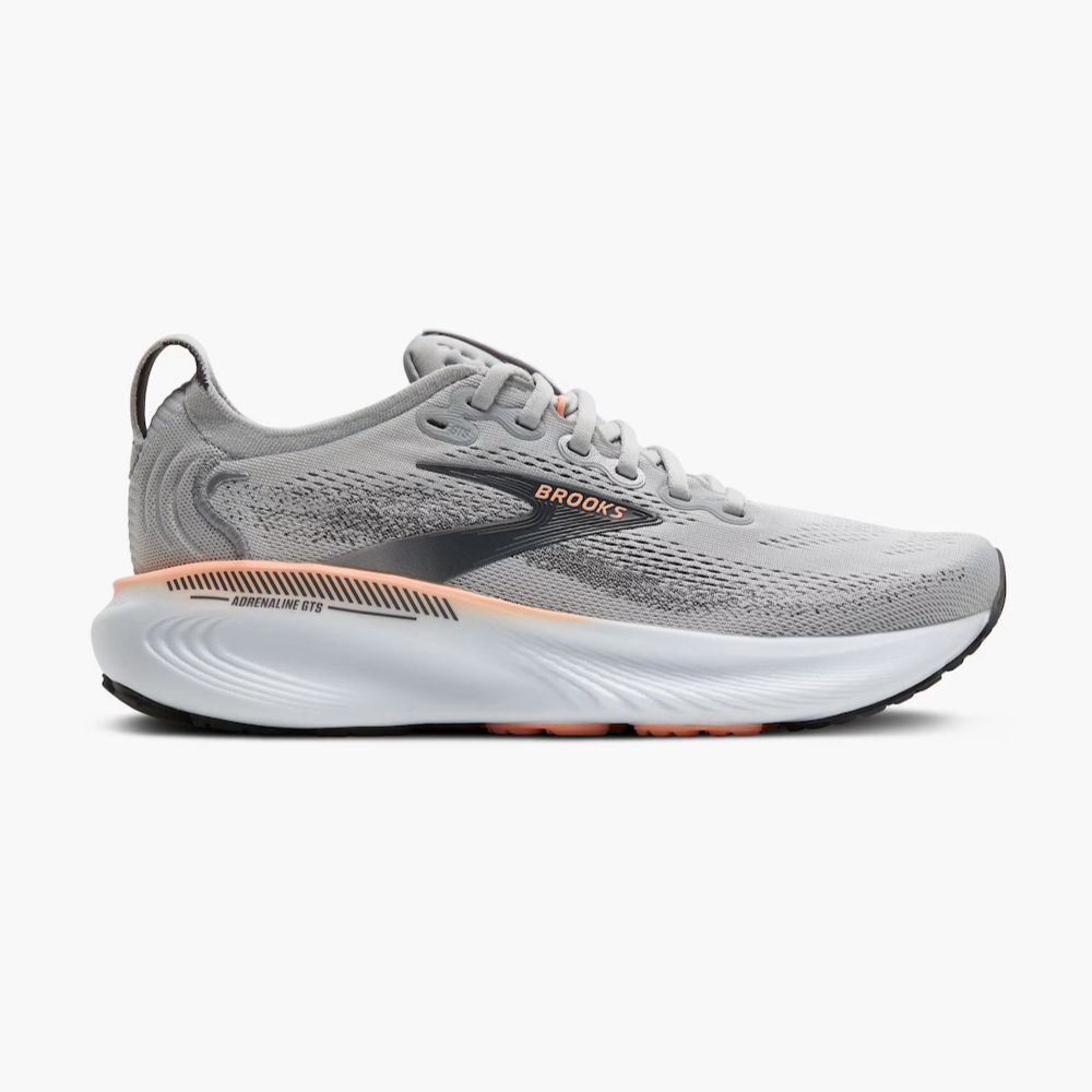 브룩스 Adrenaline GTS 25 여성 런닝화 운동화 Grey/Blackened Pearl/Coral - 상품 이미지