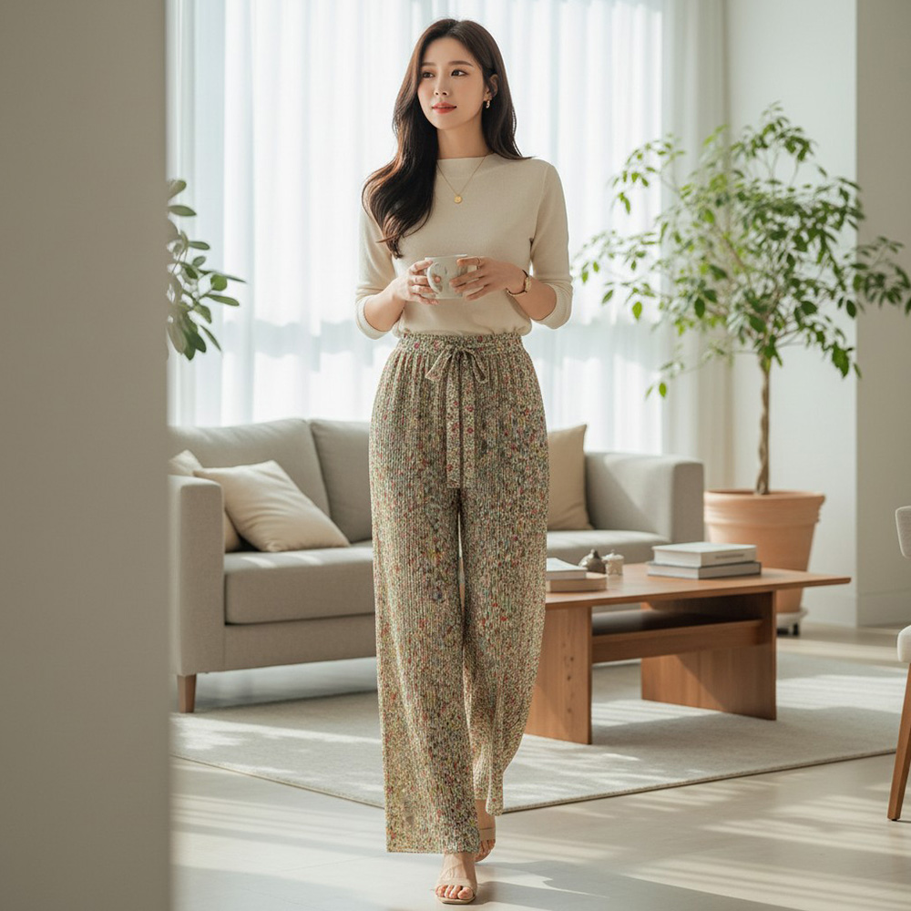 샤라빈 차르르핏 아이스쿨 주름 바지 SD-260401 - 패턴1 ONE