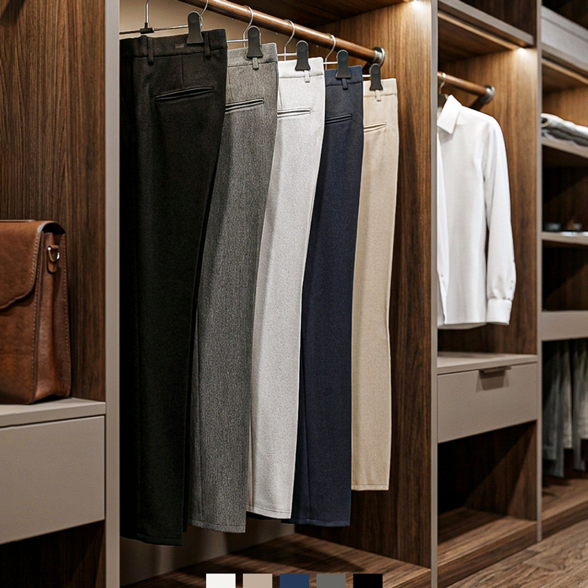 남자 슬랙스 출근 정장바지 - 그레이