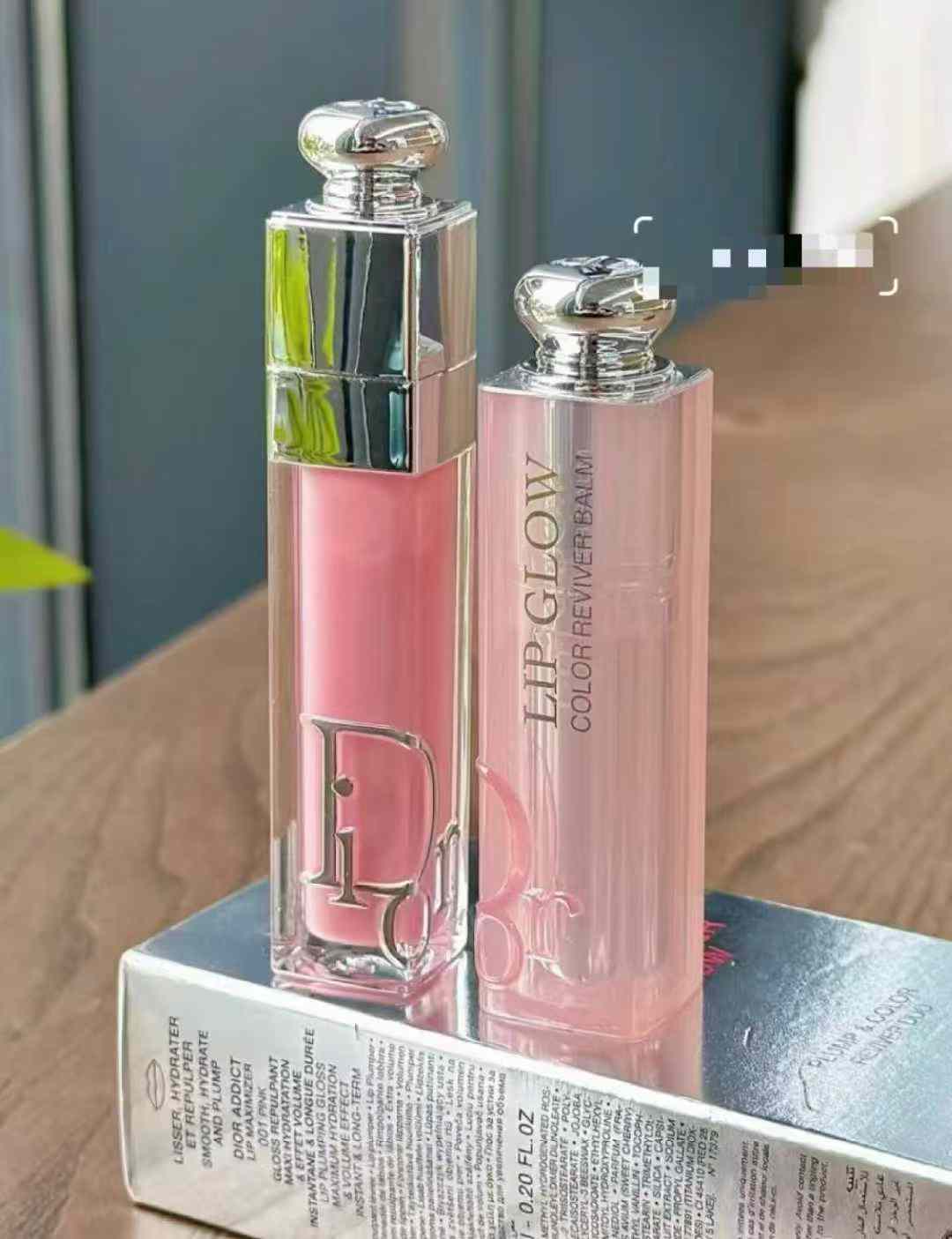 디올 립케어 어딕트 001 핑크 립글로우 앤 맥시마이저 듀오 6ml+3.2g - 상품 이미지