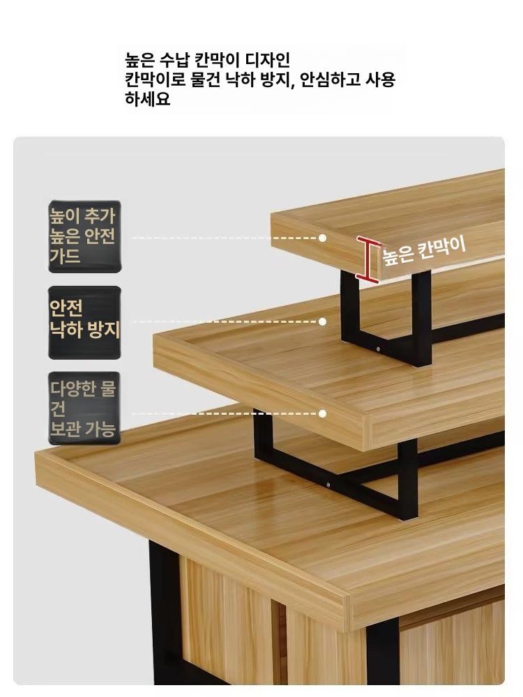 가게 과자진열장 3단 대형 베이커리 선반 쇼케이스 빵 진열대 철제 과일 진열장 이동식 - 상세 이미지 3